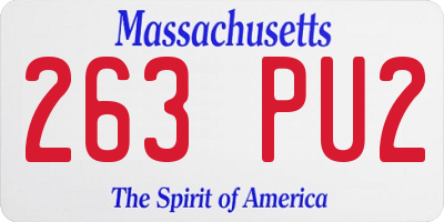 MA license plate 263PU2