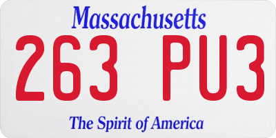 MA license plate 263PU3