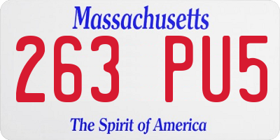 MA license plate 263PU5