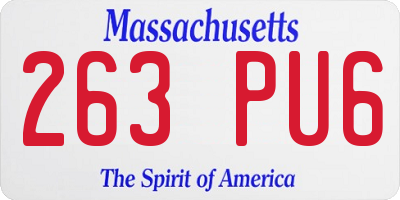 MA license plate 263PU6