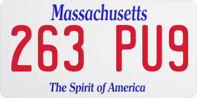 MA license plate 263PU9