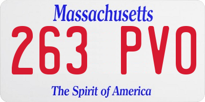 MA license plate 263PV0