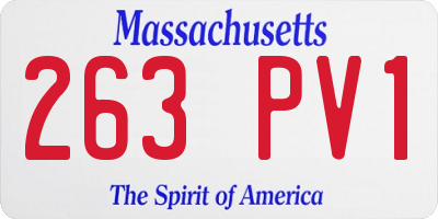 MA license plate 263PV1