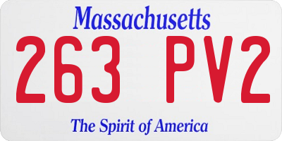 MA license plate 263PV2
