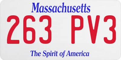 MA license plate 263PV3