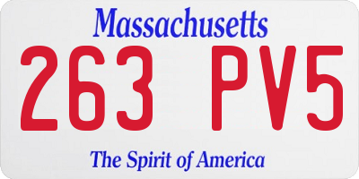 MA license plate 263PV5