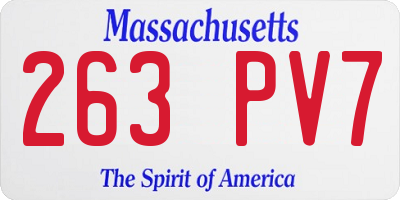 MA license plate 263PV7