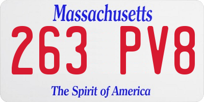 MA license plate 263PV8