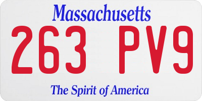 MA license plate 263PV9