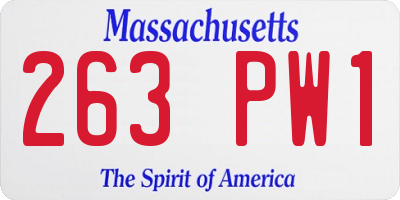 MA license plate 263PW1