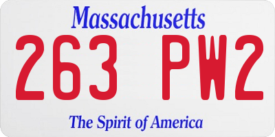 MA license plate 263PW2