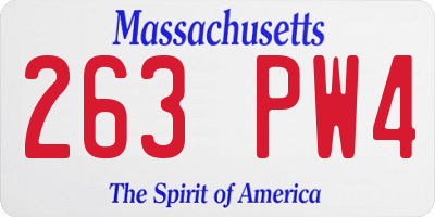 MA license plate 263PW4