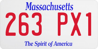 MA license plate 263PX1