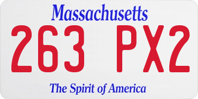 MA license plate 263PX2