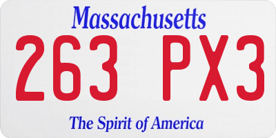 MA license plate 263PX3