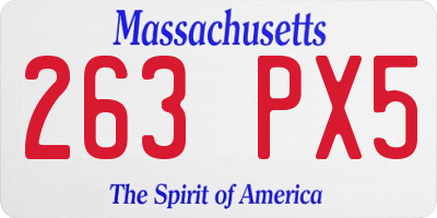 MA license plate 263PX5