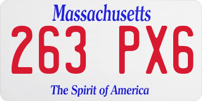 MA license plate 263PX6