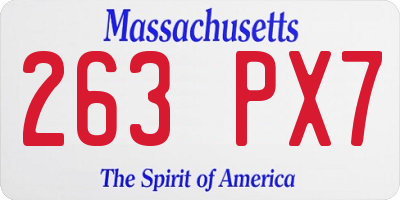 MA license plate 263PX7