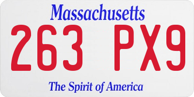 MA license plate 263PX9