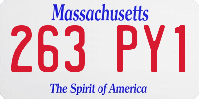 MA license plate 263PY1