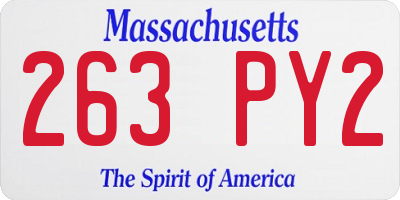 MA license plate 263PY2