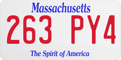 MA license plate 263PY4