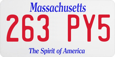 MA license plate 263PY5