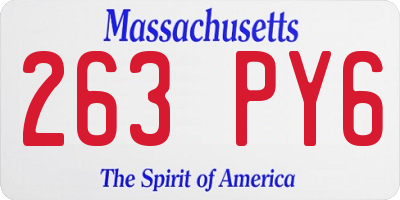 MA license plate 263PY6