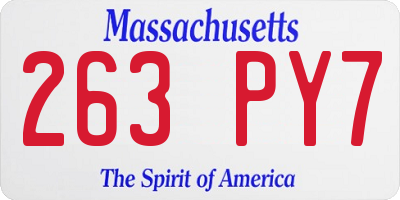 MA license plate 263PY7