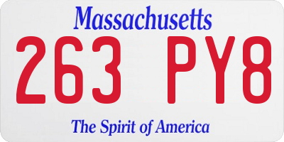 MA license plate 263PY8