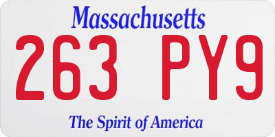 MA license plate 263PY9