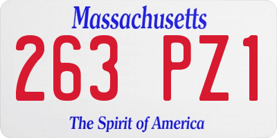 MA license plate 263PZ1