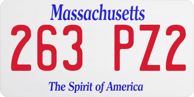 MA license plate 263PZ2
