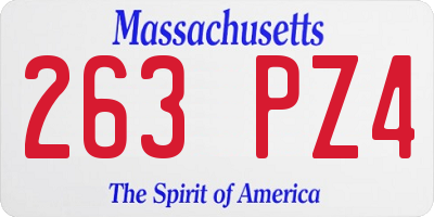 MA license plate 263PZ4