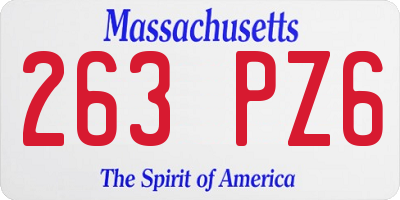 MA license plate 263PZ6