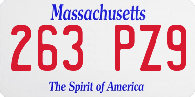 MA license plate 263PZ9