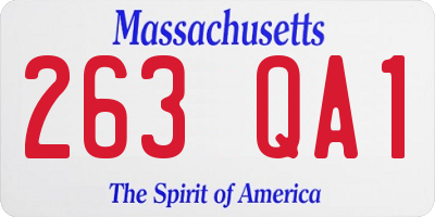 MA license plate 263QA1