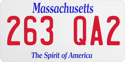 MA license plate 263QA2