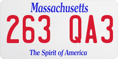 MA license plate 263QA3