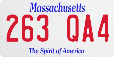 MA license plate 263QA4