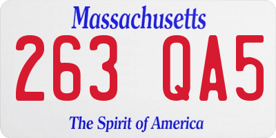 MA license plate 263QA5