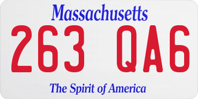 MA license plate 263QA6