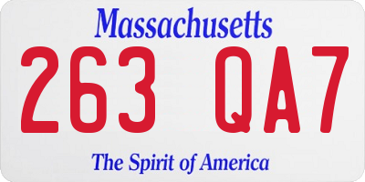 MA license plate 263QA7