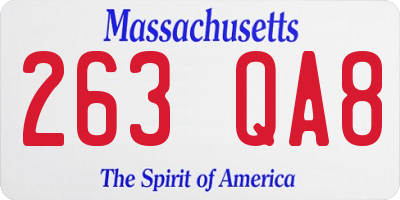 MA license plate 263QA8