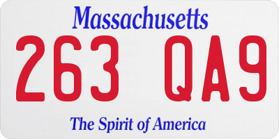 MA license plate 263QA9