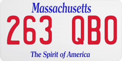 MA license plate 263QB0