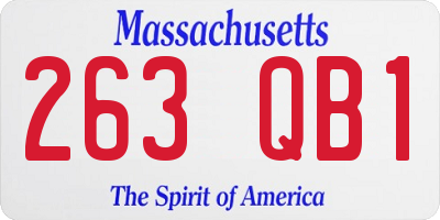 MA license plate 263QB1