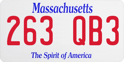 MA license plate 263QB3