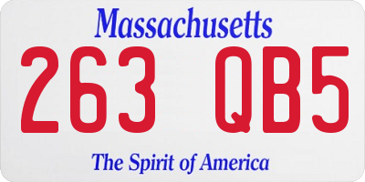 MA license plate 263QB5