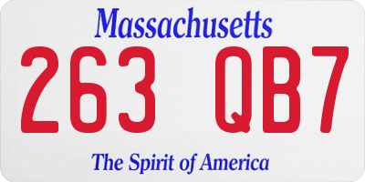 MA license plate 263QB7